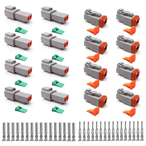 Produktbild Deutscher Stecker KFZ 2 Polig,DT-Stecker-Set,8 Sätze Wasserdichter Elektrischer Steckverbinder,22-18AWG DT Serie Kabelstecker für Auto, Motorräder, LKW, Boots
