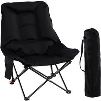 Costway Faltbarer Campingstuhl mit Gepolsterter 2-Stufiger Rückenlehne - Bequemer und leichter Campingstuhl für Outdoor-Aktivitäten. Mit nur 3,2 kg und einer Tragetasche ist er ideal für den Transport. Die verstellbare Rückenlehne und das langlebige Material sorgen für optimalen Komfort.