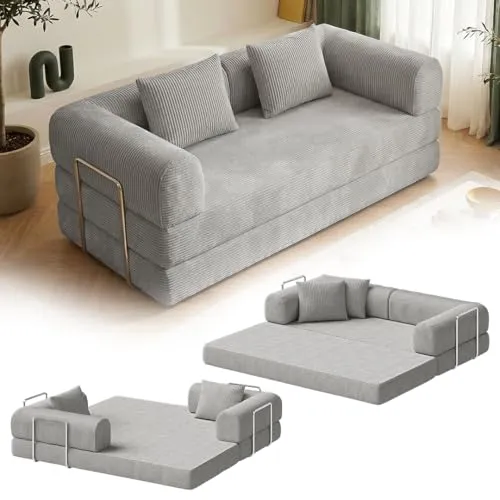 skølm Lofn Cord Schlafsofa, 200 cm, umwandelbar, grau von skølm