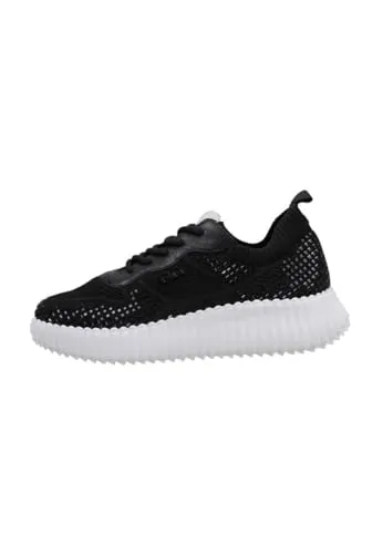 La Strada Damenschuhe Schnürschuhe Sportive Schnürer Schwarz - Stylische Damen Sneaker aus hochwertigem Textil, mit bequemem Schnürverschluss und normaler Weite - ideal für jeden Freizeitlook.