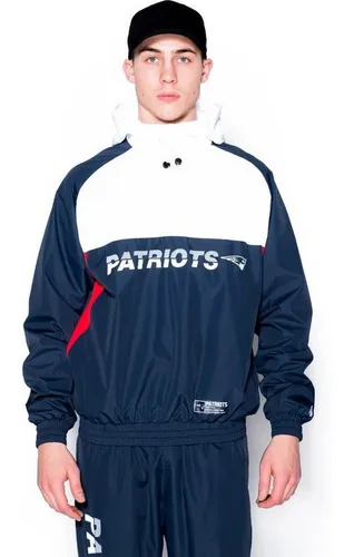 New Era NFL NEW ENGLAND PATRIOTS Colour Block Windbreaker Jacke, Größe S - Sportfan Jacken, offizielle NFL Lizenz, stylische Navy & White Farbgebung für echte New England Patriots Fans.
