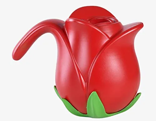 Esschert Design Gießkanne Rose 1,55 L rot Blumen Garten Kinder Kunststoff Haus süß Rosen Form