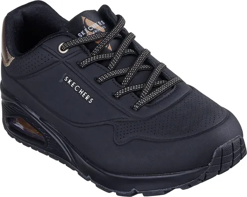 Skechers Damen UNO-Shimmer Away Sneakers, Schwarz, 41 EU in schwarz von Skechers