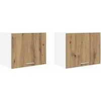 vidaXL Hängeschrank Artisan-Eiche & Weiß, 2er Set, 50 x 31 x 40 cm