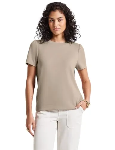 Street One Studio Damen T-Shirt mit Puffärmeln, Sandshell Beige - Modisches T-Shirt für Damen mit Puffärmeln, perfekt für einen femininen Look. Ideal für Freizeit und Alltag.
