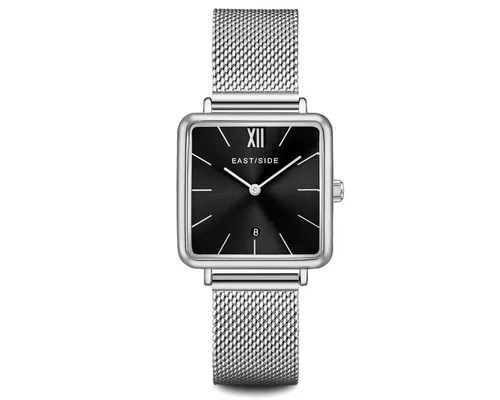 Eastside Damen Uhr analog mit Edelstahl-Armband - Elegante Armbanduhr für Damen mit präzisem Quarzwerk, stilvollem Edelstahl-Armband in Silber und Schwarz, perfekt für jeden Anlass.