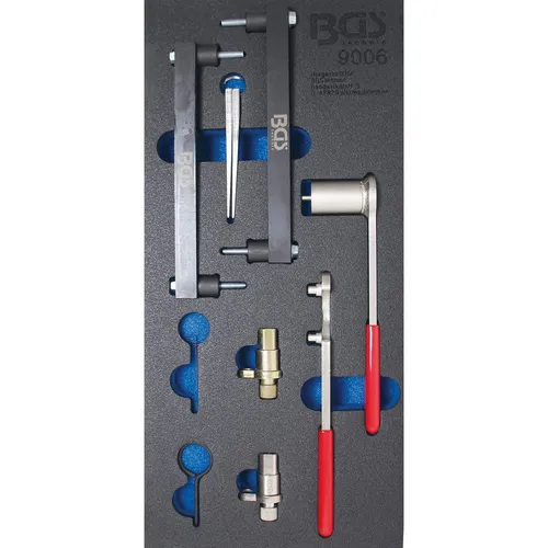 BGS 9006 Werkstattwageneinlage | Motor-Einstellwerkzeug-Satz für Land Rover, Jaguar V8 - Nockenwellenwerkzeuge für präzise Motorsteuerzeit-Einstellungen, geeignet für Jaguar und Land Rover Modelle mit V8-Motoren.