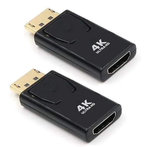 EasyULT DP zu HDMI Adapter 2 Stücke, 4K DisplayPort zu HDMI Adapter mit Audioübertragung und Gute Qualität Auflösung