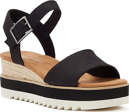 TOMS Diana Canvas Wedge Frauen Schwarz Sandalen