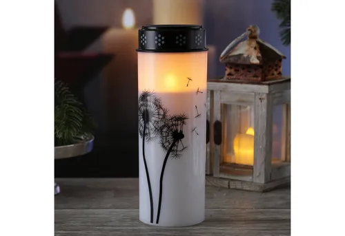 MARELIDA LED-Kerze LED Grablichter Grabkerzen Pusteblume 2500 Std. Friedhofskerze 2er Set (2-tlg)