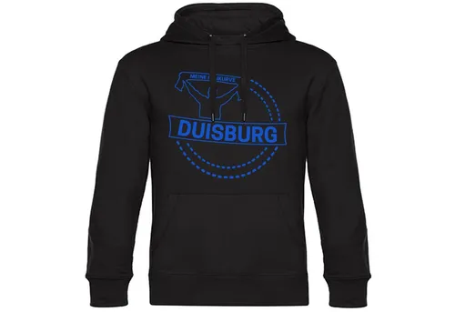 multifanshop Kapuzensweatshirt Duisburg - Meine Fankurve - Hoodie schwarz S - Herren-Sweatshirt in sportlichem Design, 80% Baumwolle für hohen Tragekomfort und mit Kapuze. Ideal für Fans und Freizeit!
