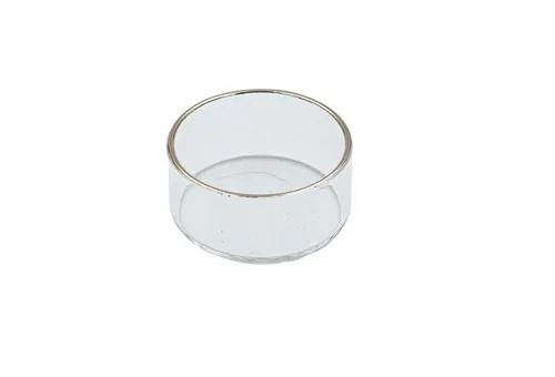 Teelichthalter, Teelichthülse Klarglas mit 21k Goldrand Ø 44 x 19mm, Innen Ø40mm