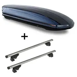 Dachbox MAA580L mit Dachträger LION1 für Audi A6 Avant 94-97 - Praktisches Dachboxenset mit 580 Litern Stauraum, sicher abschließbar und einfach zu montieren. Ideal für zusätzlichen Gepäcktransport auf Reisen.
