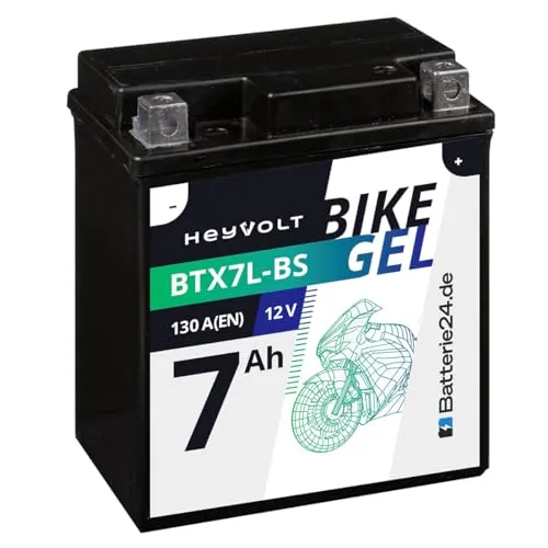 HeyVolt GEL Motorradbatterie 12V 7Ah