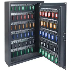 HMF Schlüsseltresor 213311 - Elektronik-Zahlenschloss mit 132 Haken - Schlüsselkästen mit 132 Haken und frei programmierbarem Elektronik-Zahlenschloss für höchste Sicherheit. Ideal für Büros und Werkstätten.