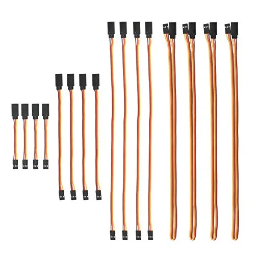 YIXISI 16 Stück RC Servo Verlängerungskabel 4pcs 75mm, 4pcs 150mm, 4pcs 300mm, 4pcs 500mm, JR Stecker für Fernbedienung Flugzeug