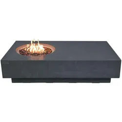 Metroplis Feuerstelle – Rechteckig und Modern - Die Metroplis Feuerstelle vereint modernes Design mit Funktionalität. Sie dient als stilvolle Feuerstelle und Couchtisch, ideal für Garten und Terrasse. Gefertigt aus robustem GFRC-Beton, bietet sie Langlebigkeit und Pflegeleichtigkeit.