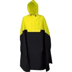 PRO-X elements Trento Poncho, Neongelb/Charcoal, M/L - Funktioneller Rad-Poncho aus XPLUS, wasserdicht und winddicht mit 5.000 mm Wassersäule. Ideal für Radfahrer, mit großer Brusttasche und verstellbarer Kapuze.