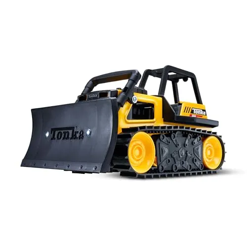 Tonka 6027 Steel Classic Bulldozer, Bulldozer Truck Toy for Children, Kids Construction Toys for Boys and Girls, Vehicle Toys for Creative Play, Toy Trucks for Children Aged 3+