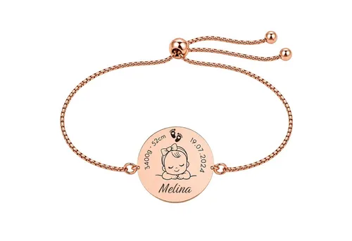 BS Schmuckdesign Armband mit Gravur Personalisiertes Armband mit Gravur Familienarmband für Mama und Papa (1-tlg., personalisiert)