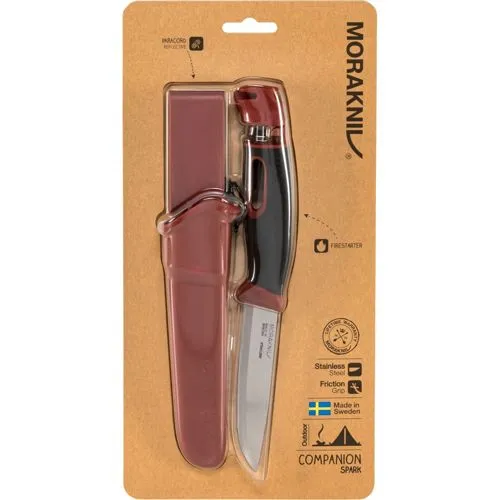 Morakniv Universalmesser Companion Spark - Taschenmesser mit robustem Klingenstahl und ergonomischem Griff, ideal für Outdoor-Aktivitäten und vielseitige Anwendungen.