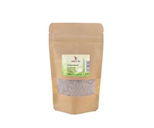 CREARTEC Colouraplast - Kunststoffperlen/Schmelzgranulat - Farbe: transparent - Menge: 100g - Ideal für Fensterbilder, Mobiles und kleine Kunstwerke - Witterungsbeständig - Made in Germany