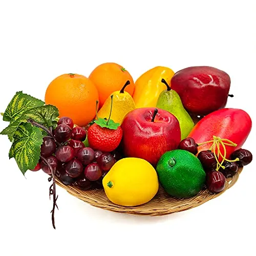 Produktbild Laiiqi 17 Stück Gefälschte Früchte, Simulations-Obst-Requisiten für Fotografie, Display, lebensechte realistische künstliche gefälschte Früchte Home Decor Craft Fruit Set Gefälschte Zitrone