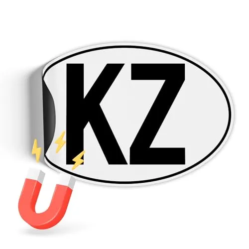 Produktbild Finest Folia Länderkennzeichen Magnetfolie UV-Druck nach DIN Norm 17,5x11,5cm Kennzeichen Magnet Schild für Auto LKW Wohnmobil Bus wetterfest magnetisch RV005 (17 Kasachstan, Magnetfolie)