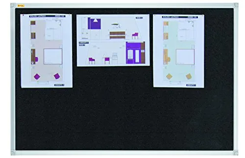 FRANKEN Pinnwand X-tra!Line 120 x 90 cm Textil schwarz - Moderationswände – Funktionale Pinnwand mit flexiblem Einsatz im Hoch- oder Querformat, ideal für Büroorganisation und Präsentationen.