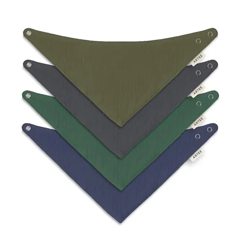 ARTEE Baby und Kleinkinder Halstuch, Sabberlatz aus 100% Musselin Baumwolle jeweils in Größe S oder Größe M, 4 oder 10 Stück Set (4, SET Taiga, S)