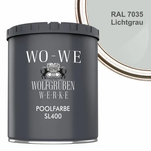 WO-WE Schwimmbadfarbe Lichtgrau 750ml - Hochwertige Schwimmbadfarbe 