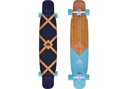 Apollo Longboard Dancer Longboard 46 Zoll inkl. T-Tool, Aus hochwertigem Holz mit Bambus, perfekt zum Dancen oder Cruisen