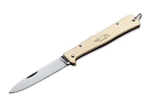 Otter 01OT013 Unisex – Erwachsene Messer Mercator Messing Taschenmesser - Klappmesser mit einer Gesamtlänge von 19,5 cm und hochwertiger Kohlenstoffstahlklinge, ideal für Outdoor-Abenteuer und Alltagseinsätze.