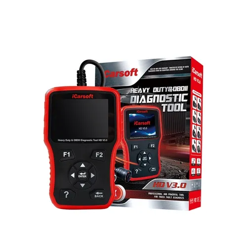 iCarsoft HD V3.0 OBD2 Diagnosegerät für Truck Lkw Bus Nutzfahrzeug - OBD-Scanner mit 5 Jahren Herstellergarantie, liest und löscht Fehler von Motor, ABS und mehr für zahlreiche Lkw-Modelle.