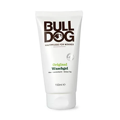 Bulldog Original Waschgel Herren 150 ml - Duschgel für klare Haut - Duschgel speziell für Männer mit Aloe Vera, Leindotteröl und grünem Tee für eine klare und reine Haut. Ohne künstliche Farbstoffe und tierische Inhaltsstoffe.