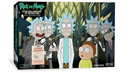 Rick and Morty Dbg Close Rick Counters of The Rick Kind - Gesellschaftsspiel basierend auf der beliebten Show, bietet ein spannendes Deck-Building-Erlebnis für Fans und Freunde.