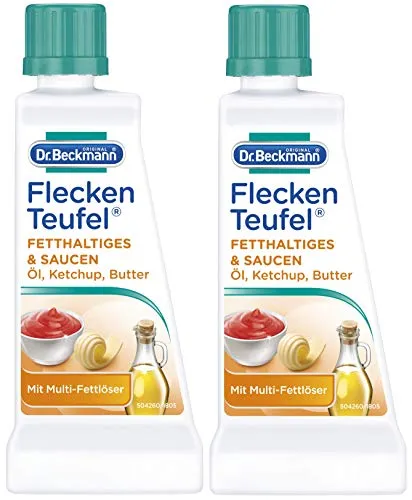 2x Dr. Beckmann Fleckenteufel Fetthaltiges & Saucen 50 ml - Mit 3-Fach-Fettlöser