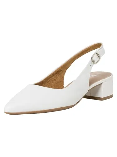 Tamaris Slingpumps 41 in Weiß - Elegante Slingpumps in Größe 41 aus hochwertigem Leder. Mit komfortablem Riemenverschluss und geschlossener Schuhspitze ideal für stilvolle Anlässe.