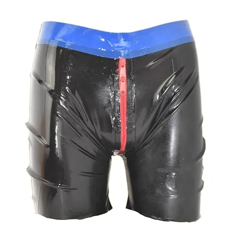 Latex Shorts mit Reißverschluss, Hand made Size:XL