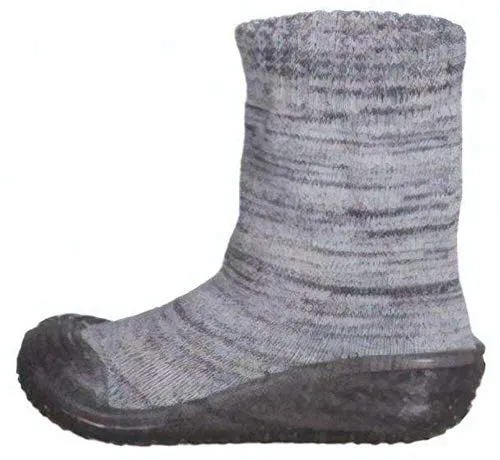 Playshoes Hausschuh-Socke gestrickt, Unisex-Kinder Hohe Hausschuhe, Grau (grau 33), 18/19 EU (2/3 Child UK)