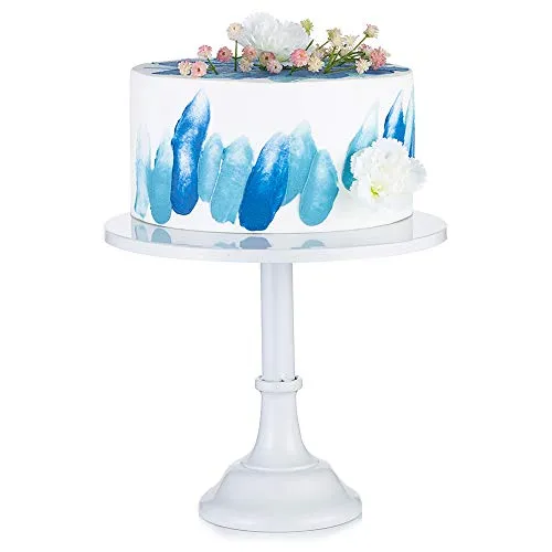 NUPTIO 30cm Weiß Tortenständer, Einfache Art Metall Runde Hochzeit Veranstaltung Geburtstagsfeier Dessert Cupcake Sockel Display Platte, Cupcake Ständer Tortenständer für Weihnachten Dekoration