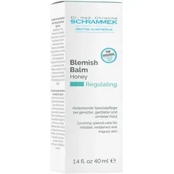 Dr. med. Christine SCHRAMMEK Regulating Blemish Balm Honey 40 ml - Getönte Tagescreme für gereizte, unreine Haut, die Rötungen abdeckt und dank Zink und Süßholz beruhigt. Ideal als Make-up Unterlage, für alle Hauttypen geeignet.
