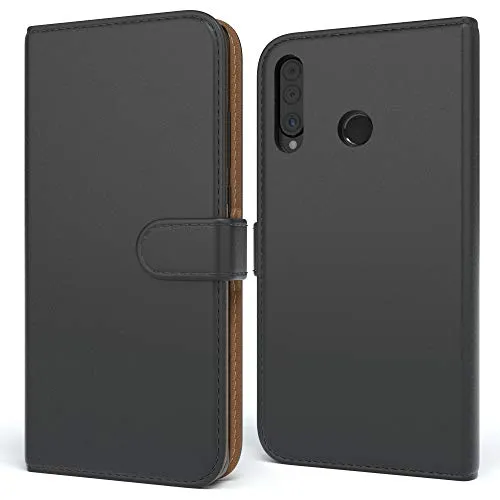 EAZY CASE Tasche kompatibel mit Huawei P30 Lite / P30 Lite New Edition Schutzhülle mit Standfunktion Klapphülle Bookstyle, Handytasche Handyhülle mit Magnetverschluss, Kartenfach, Kunstleder, Schwarz