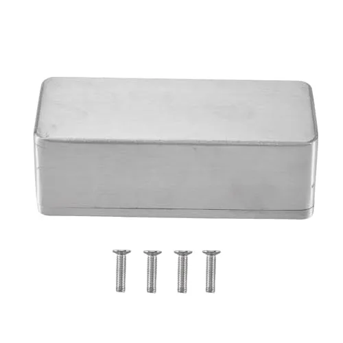 Oaqmvgin Gitarren-Effekt-Koffer, 92 x 38 x 31 mm, Aluminium | Perfekt für und Pedalbauer, die einen Koffer benötigen, um Gitarren-Effektschaltungen zu beherbergen.