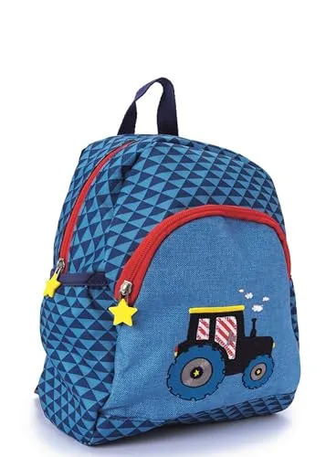 Die Spiegelburg TRAKTOR Kinder Rucksack mit Brustgurt - Blau - Der Kindergartenrucksack TRAKTOR von Die Spiegelburg bietet clevere Funktionen und durchdachte Ergonomie. Mit viel Platz für Brotzeit und Trinkflasche ist er der perfekte Begleiter für kleine Abenteurer. Mit verstellbaren Trägern für optimalen Tragekomfort.