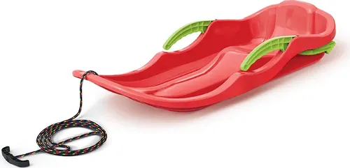 Prosperplast Schlitten Race S Rot – Robuster Kinderbob mit Bremse und Zugseil