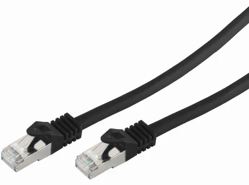 RJ45 Patchkabel m. CAT 7 Rohkabel PIMF schwarz 1m