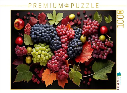 CALVENDO Puzzle Weintrauben - Vegane Ernährung, 1000 Teile - Klassisches Puzzle mit 1000 Teilen, ideal für entspannte Stunden. Entdecken Sie die Vielfalt gesunder Ernährung mit beeindruckenden AI-generierten Bildern.