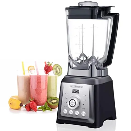 HEINRICHS Hochleistungsmixer 2000W - Standmixer mit 32000 U/min, 4 Programmen und Ice-Crush Funktion für perfekte Smoothies und mehr. BPA-frei und mit 2L Behälter - ideal für gesundes Kochen!