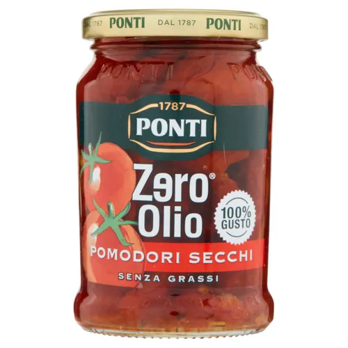Ponti Pomodori Secchi Zero Olio,Ohne Öl,Getrocknete Tomaten,Fettfrei,300g